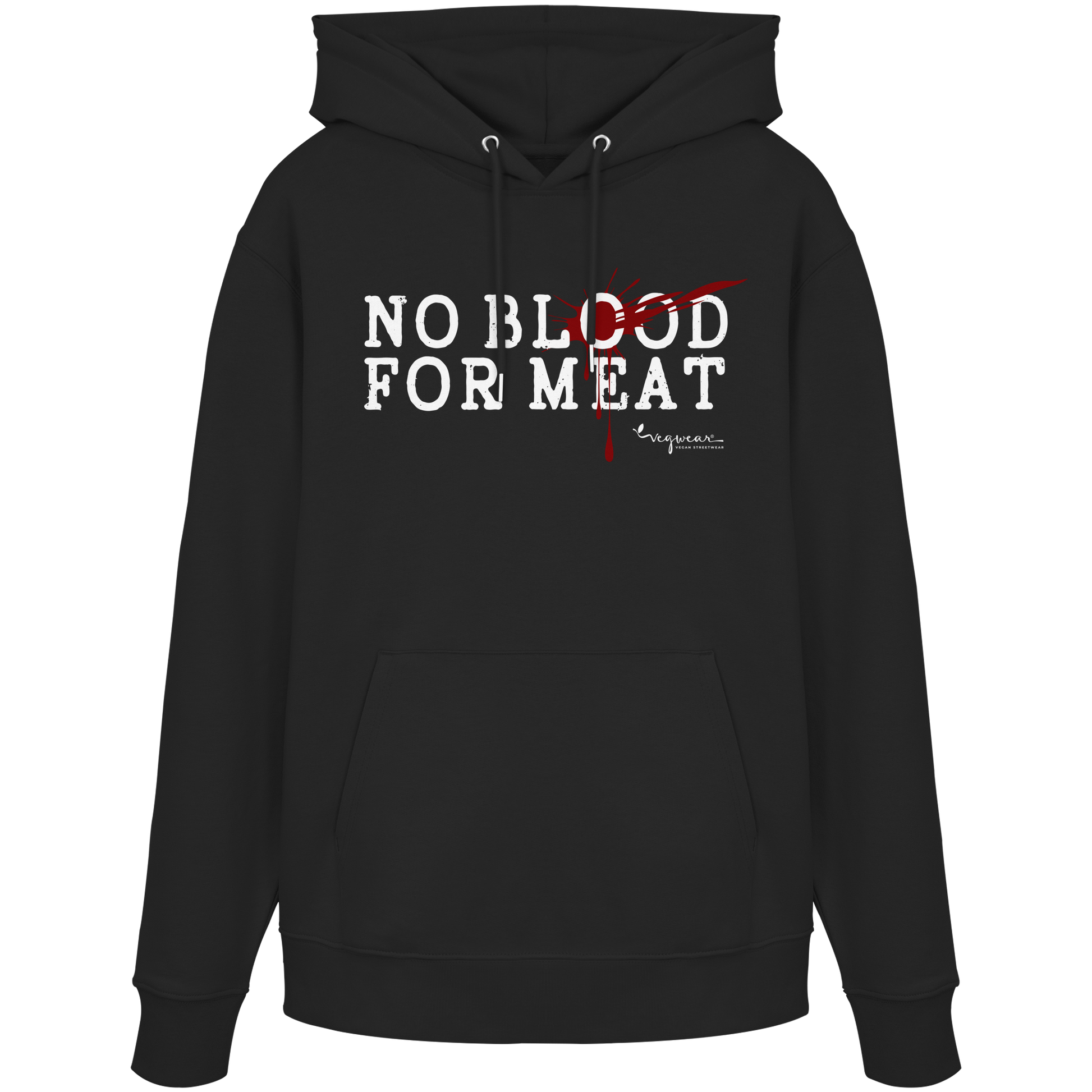 vegane Statement-Hoodie: "no blood for meat" Bio-Hoodie | vegwear
