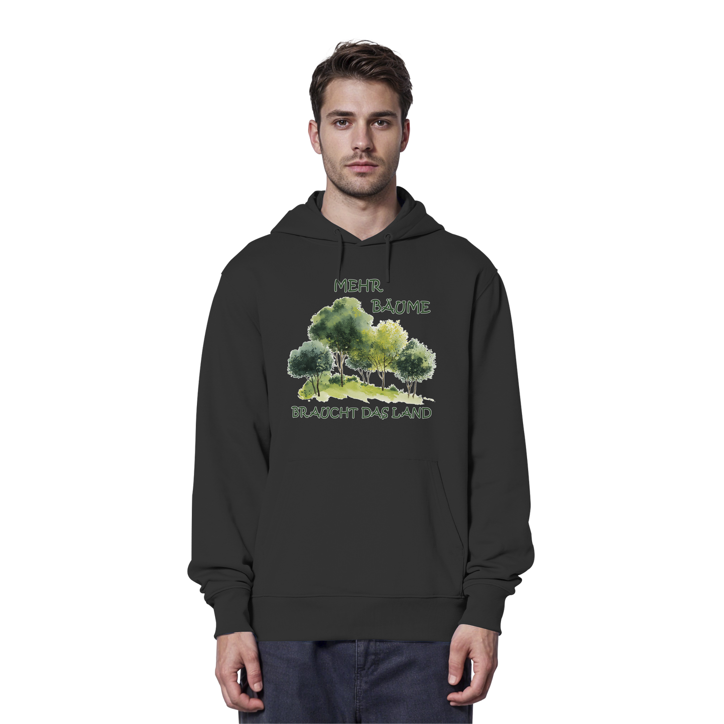 vegwear "mehr Bäume braucht das Land" - unisex Bio Hoodie / Kapuzenpulli, vegan, fair, nachhaltig