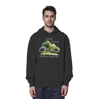 vegwear "mehr Bäume braucht das Land" - unisex Bio Hoodie / Kapuzenpulli, vegan, fair, nachhaltig