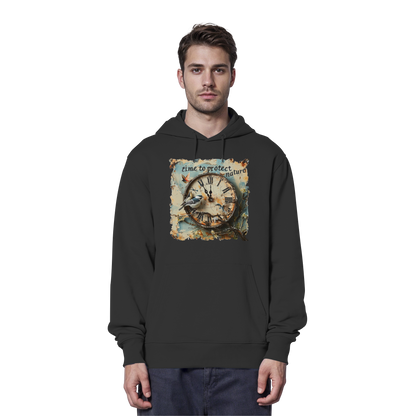 vegwear "time to protect nature" - unisex Hoodie / Kapuzenpulli, nachhaltige Mode