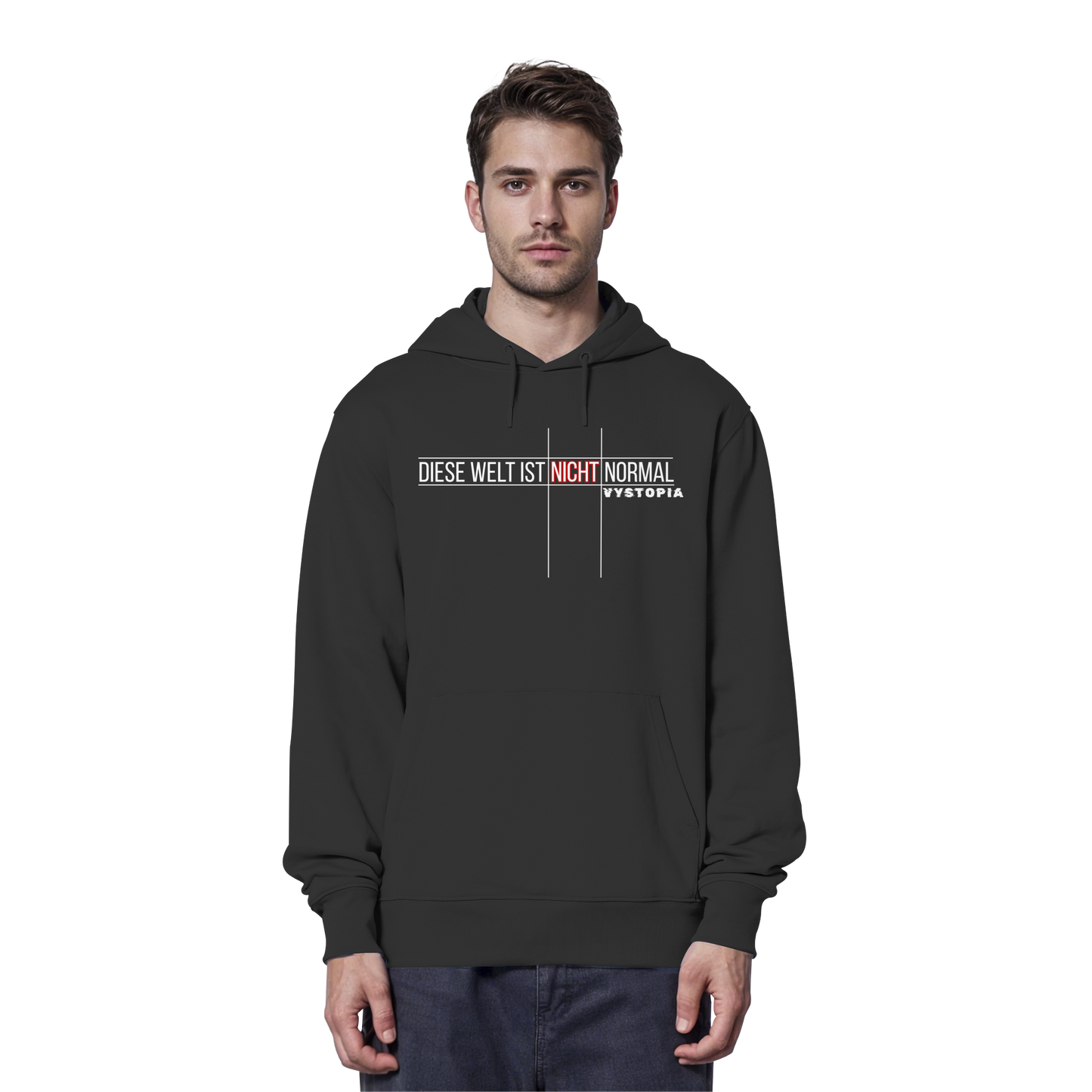 vegwear "Diese Welt ist nicht normal" -unisex Bio Hoodie / Kapuzenpulli