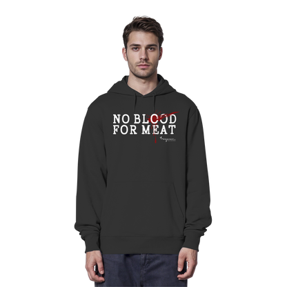 vegane Statement-Hoodie: "no blood for meat" Bio-Hoodie | vegwear