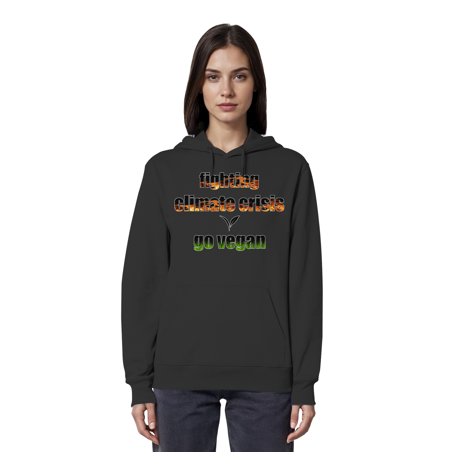 vegwear "fighting climate cirsis" - Bio Hoodie / Kapuzenpulli, vegan & klimafreundlich