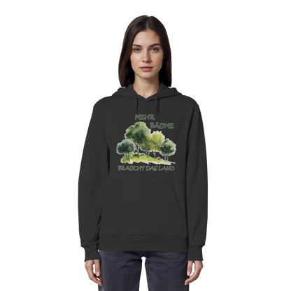 vegwear "mehr Bäume braucht das Land" - unisex Bio Hoodie / Kapuzenpulli, vegan, fair, nachhaltig