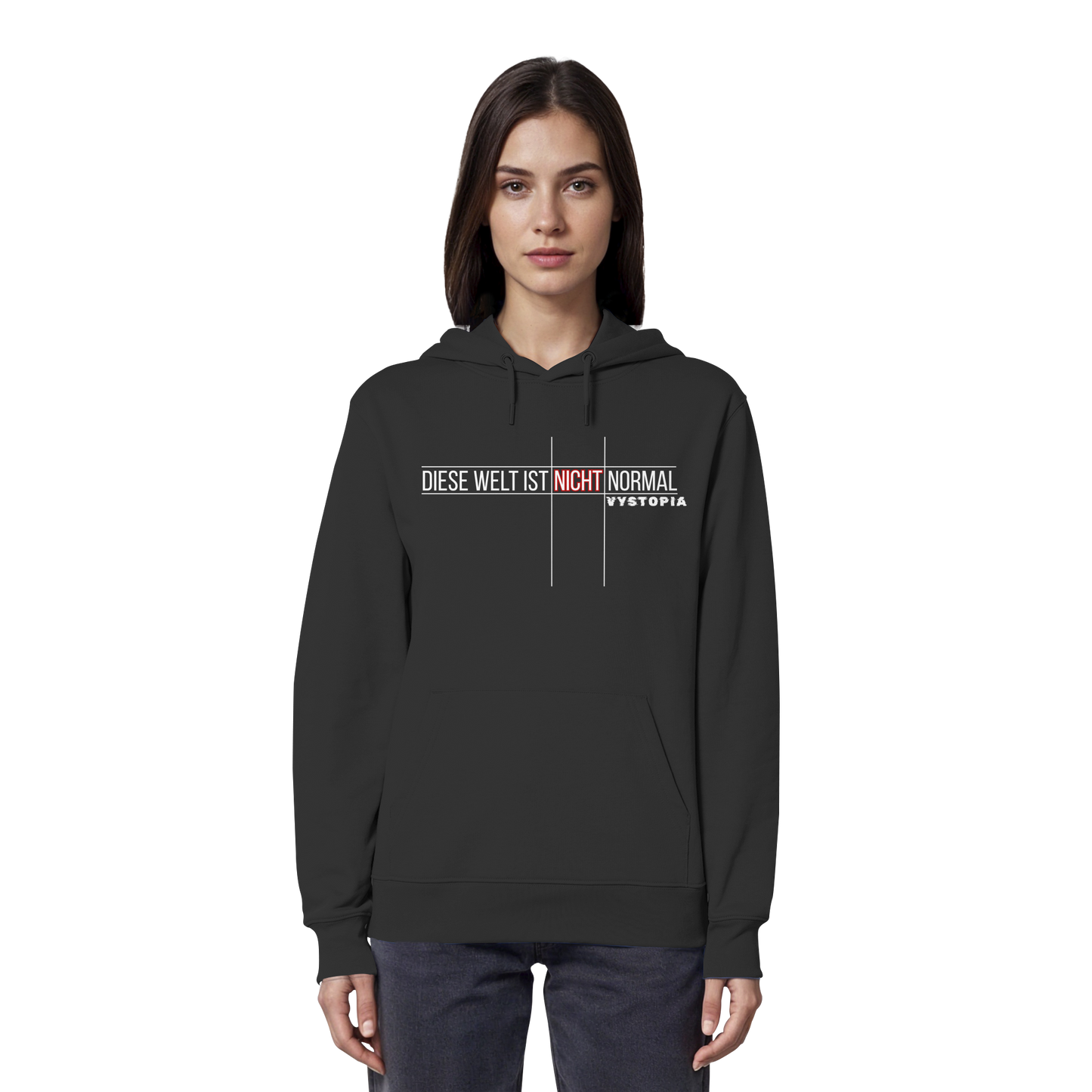 vegwear "Diese Welt ist nicht normal" -unisex Bio Hoodie / Kapuzenpulli