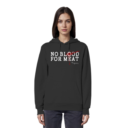 vegane Statement-Hoodie: "no blood for meat" Bio-Hoodie | vegwear
