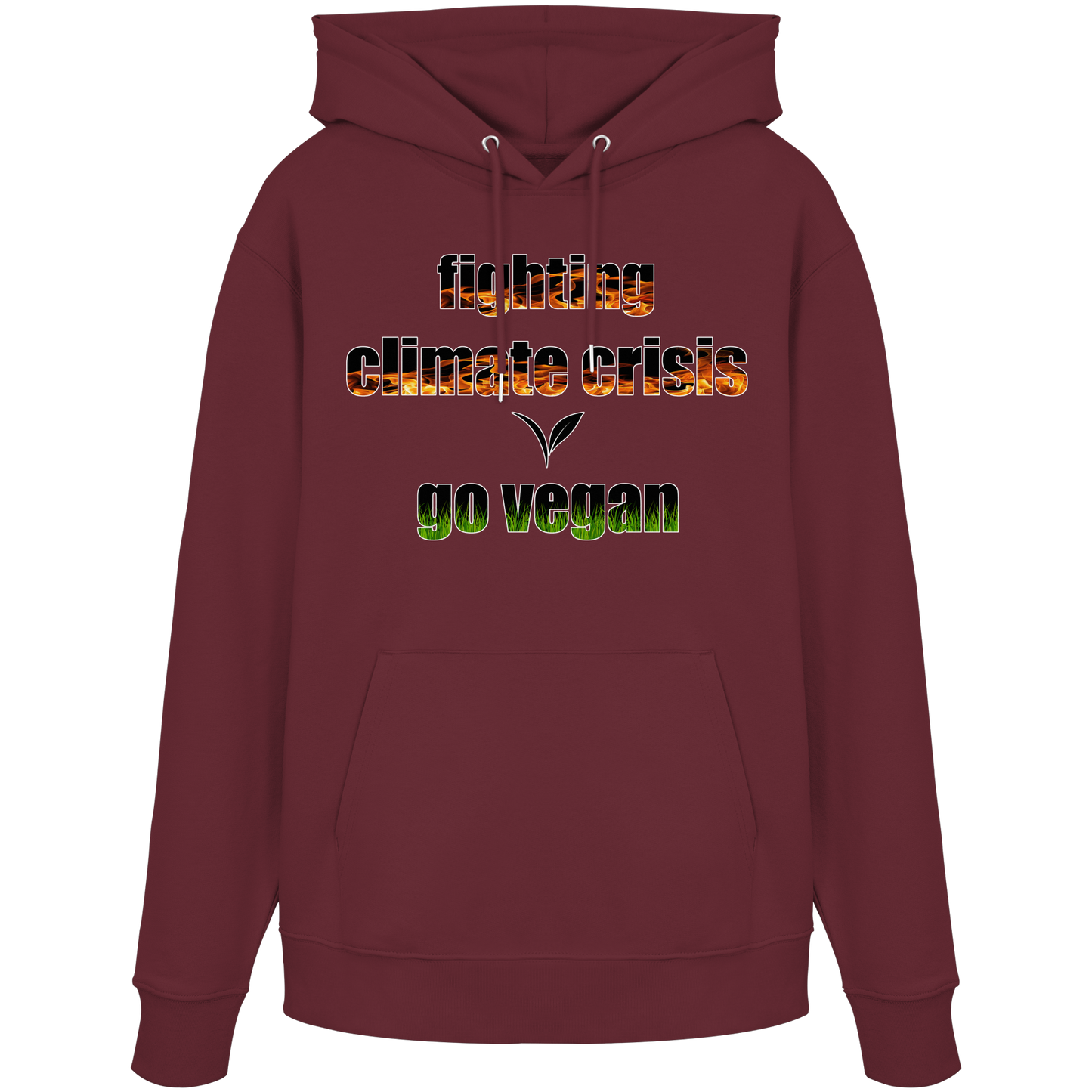 vegwear "fighting climate cirsis" - Bio Hoodie / Kapuzenpulli, vegan & klimafreundlich