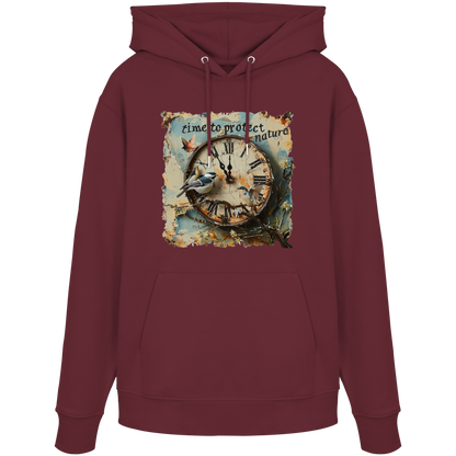 vegwear "time to protect nature" - unisex Hoodie / Kapuzenpulli, nachhaltige Mode