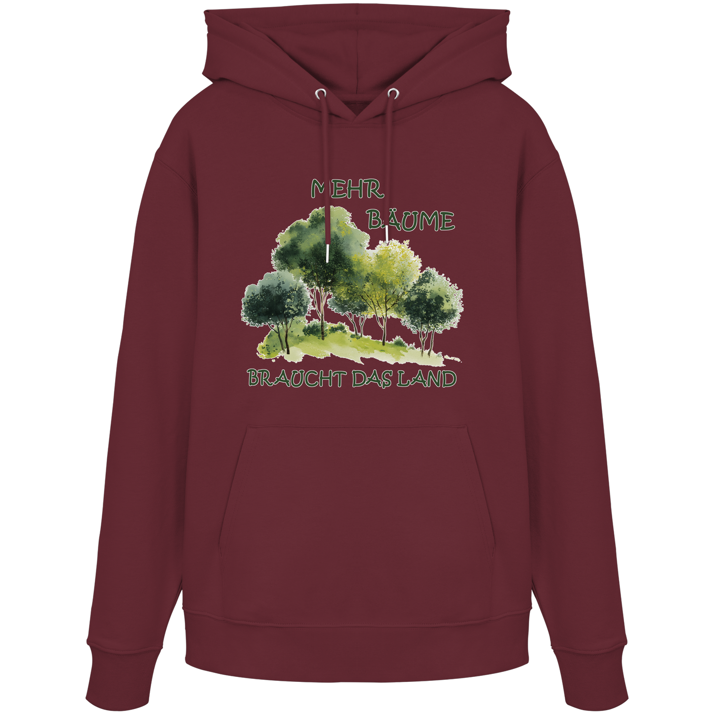 vegwear "mehr Bäume braucht das Land" - unisex Bio Hoodie / Kapuzenpulli, vegan, fair, nachhaltig