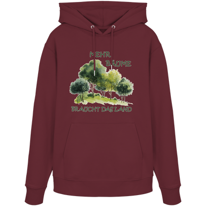 vegwear "mehr Bäume braucht das Land" - unisex Bio Hoodie / Kapuzenpulli, vegan, fair, nachhaltig