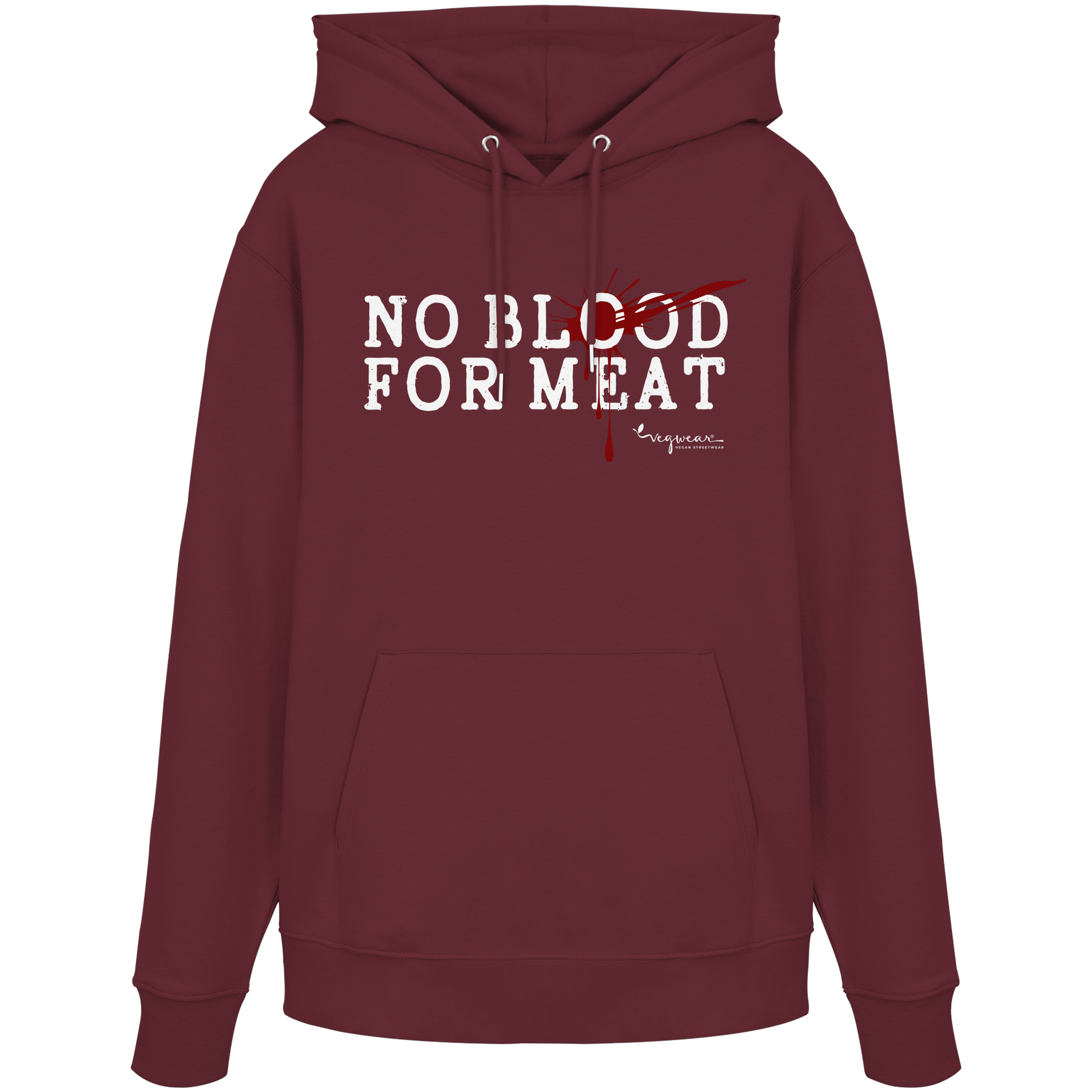 vegane Statement-Hoodie: "no blood for meat" Bio-Hoodie | vegwear
