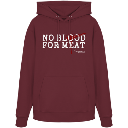 vegane Statement-Hoodie: "no blood for meat" Bio-Hoodie | vegwear