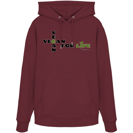 vegwear "vegan for life" - unisex Hoodie / Kapuzenpulli bio vegan fair