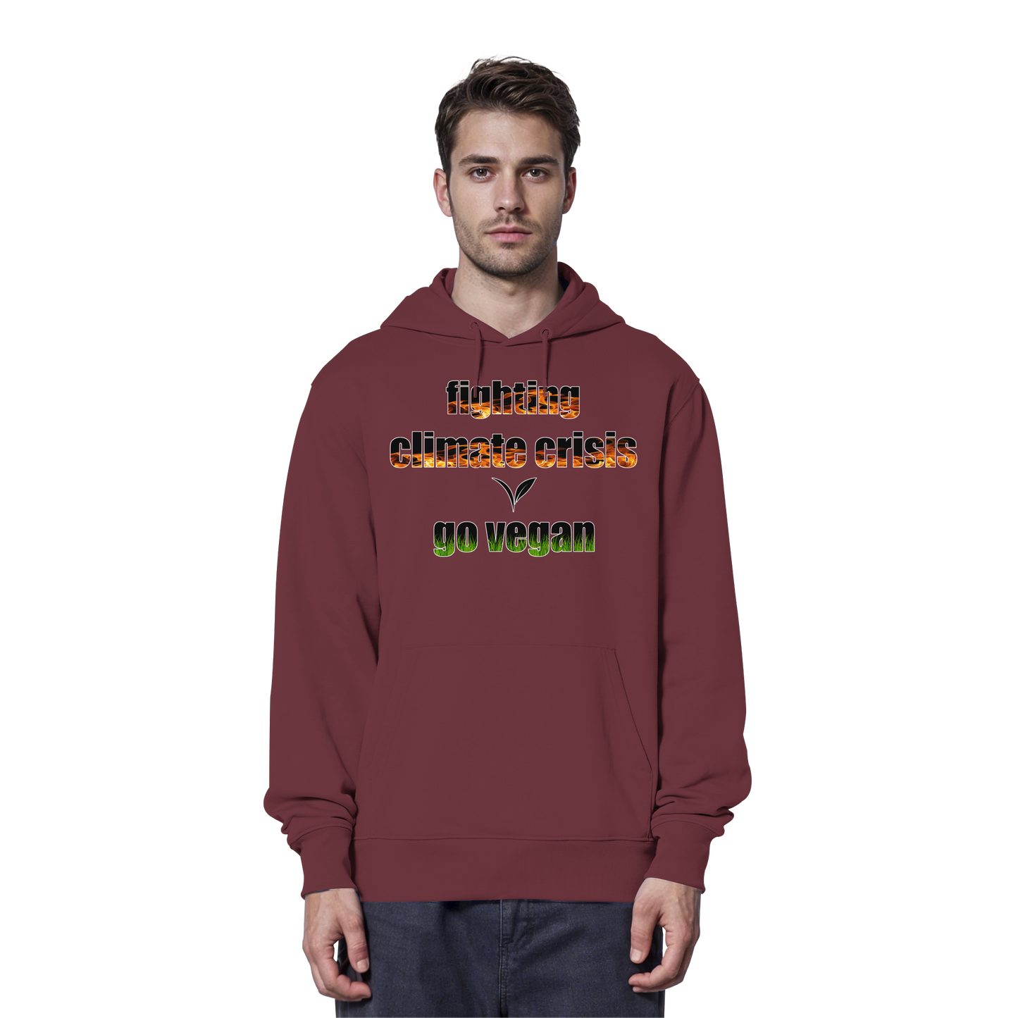 vegwear "fighting climate cirsis" - Bio Hoodie / Kapuzenpulli, vegan & klimafreundlich