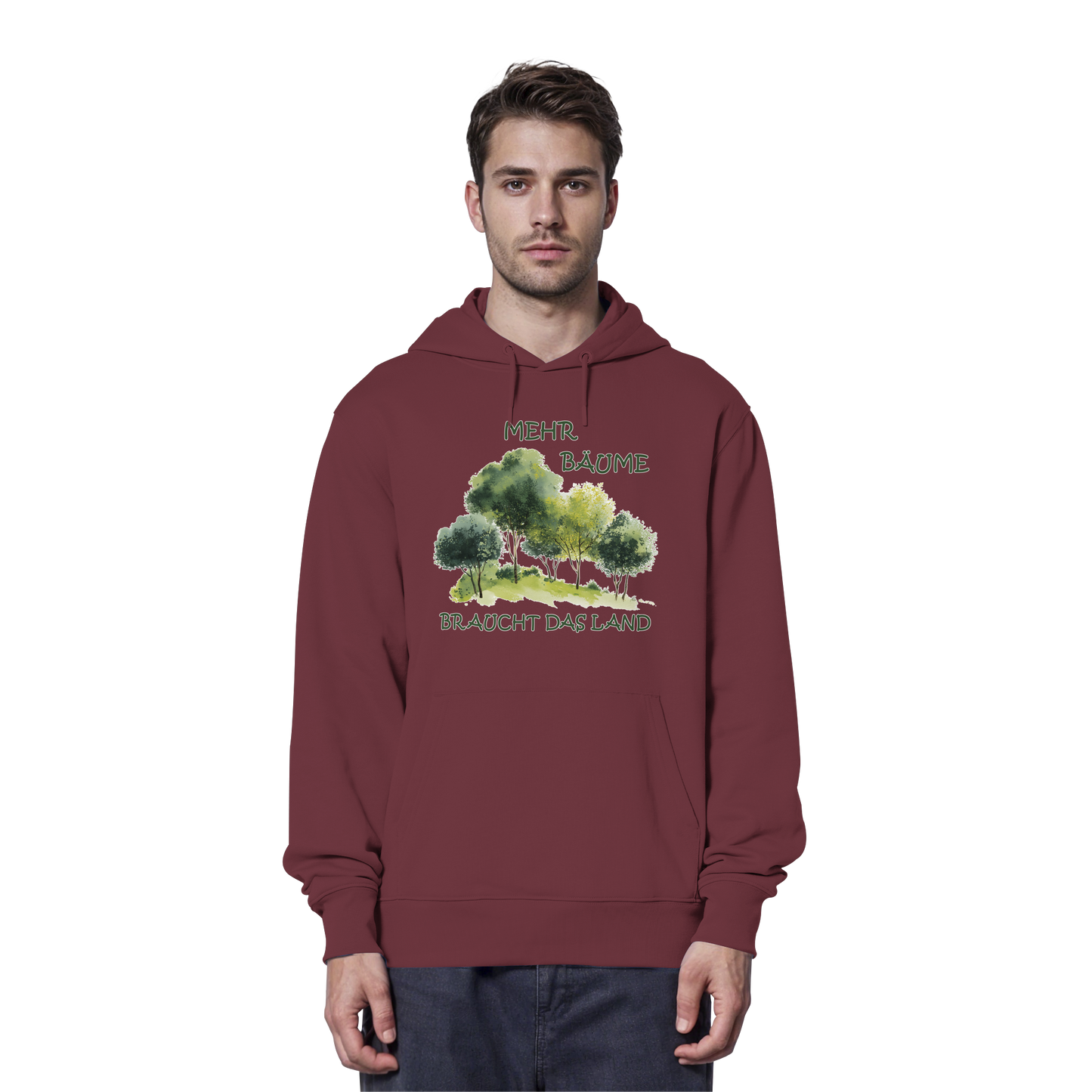 vegwear "mehr Bäume braucht das Land" - unisex Bio Hoodie / Kapuzenpulli, vegan, fair, nachhaltig