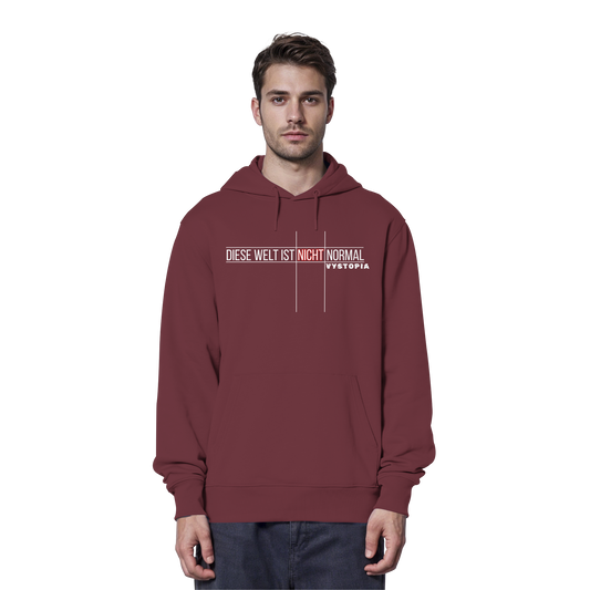 vegwear "Diese Welt ist nicht normal" -unisex Bio Hoodie / Kapuzenpulli