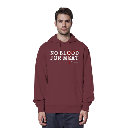vegane Statement-Hoodie: "no blood for meat" Bio-Hoodie | vegwear