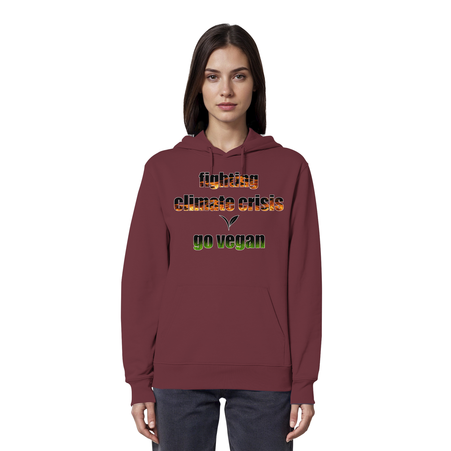 vegwear "fighting climate cirsis" - Bio Hoodie / Kapuzenpulli, vegan & klimafreundlich