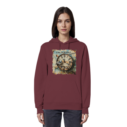 vegwear "time to protect nature" - unisex Hoodie / Kapuzenpulli, nachhaltige Mode