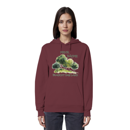 vegwear "mehr Bäume braucht das Land" - unisex Bio Hoodie / Kapuzenpulli, vegan, fair, nachhaltig