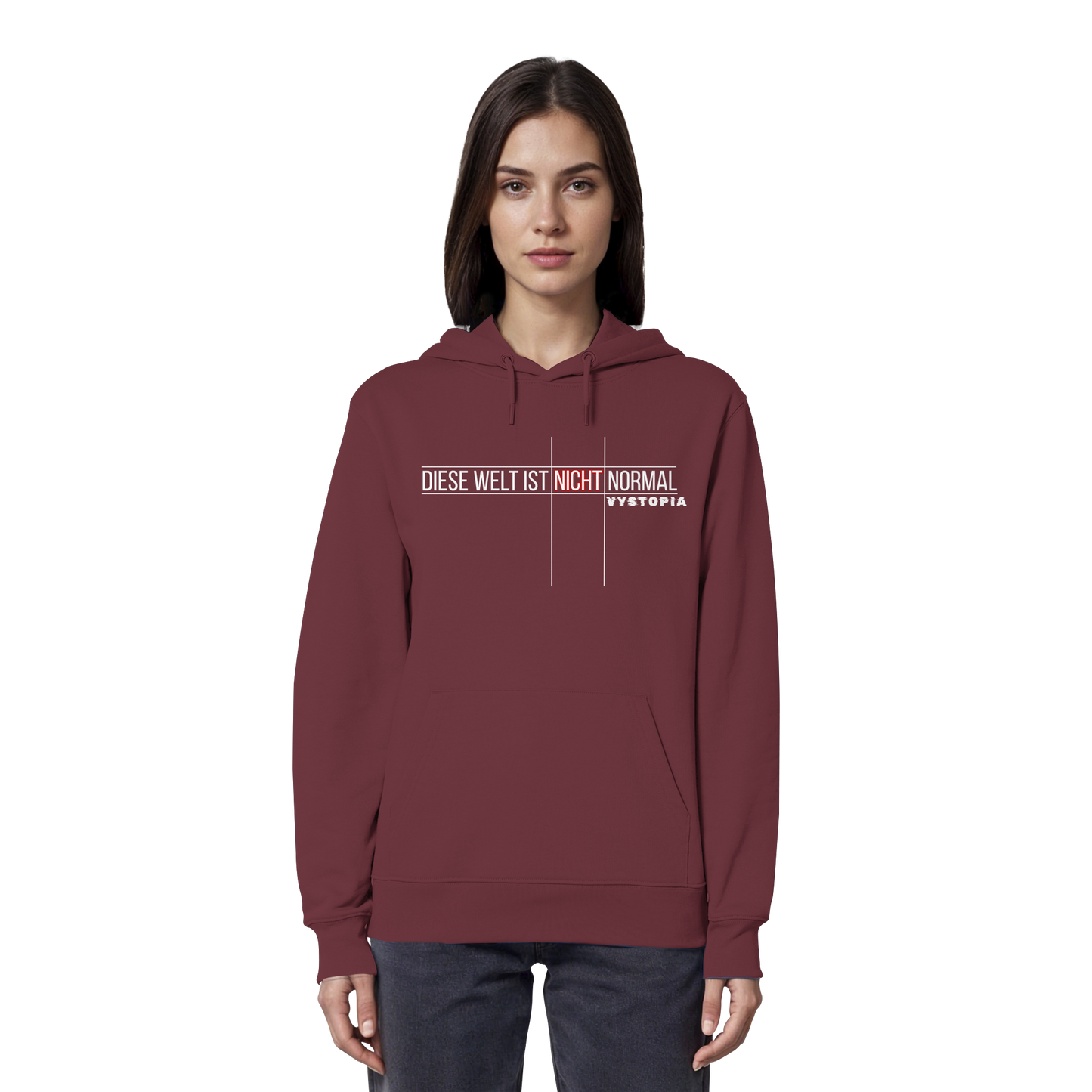 vegwear "Diese Welt ist nicht normal" -unisex Bio Hoodie / Kapuzenpulli