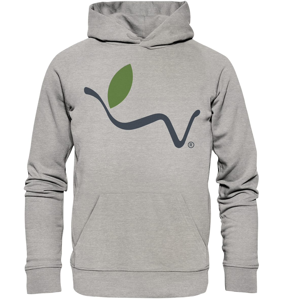 Motif "vegwear Logo grey" - unisex organic hoodie / hooded sweatshirt