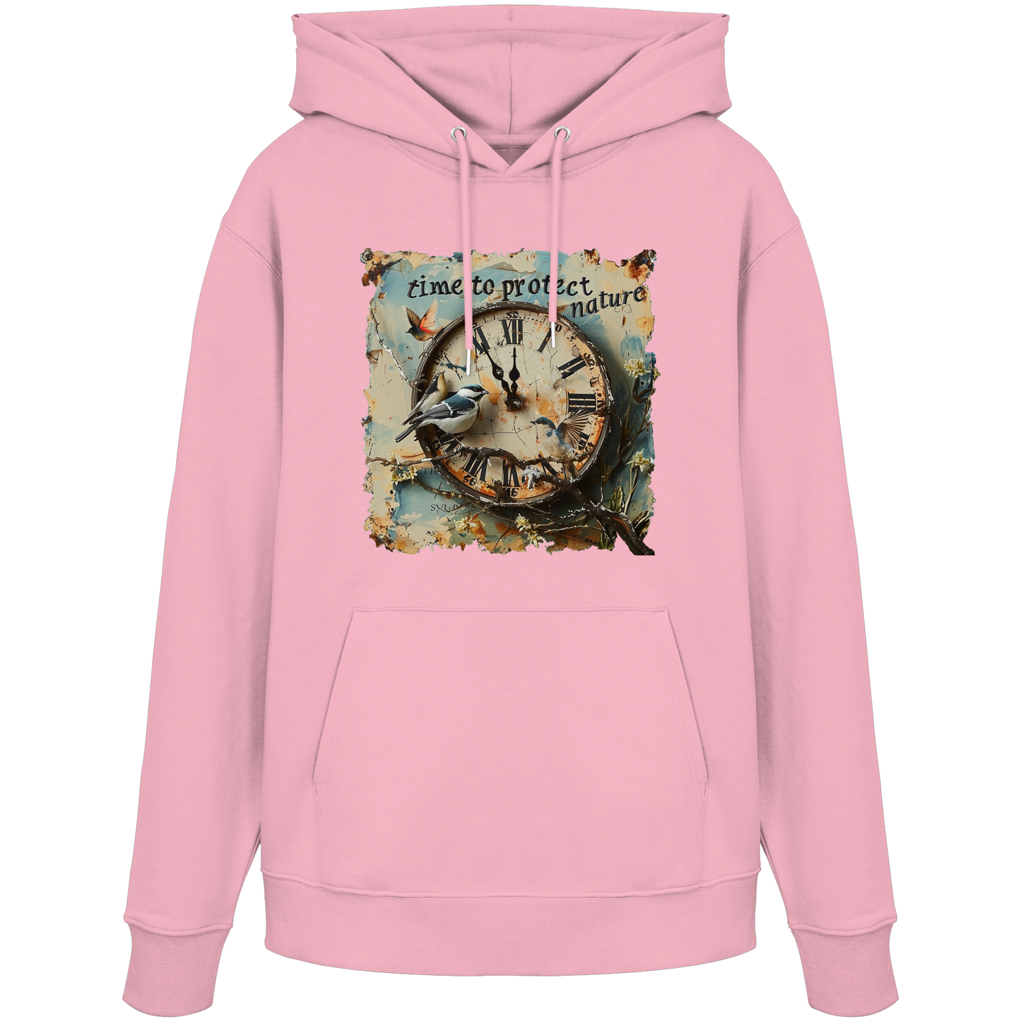 vegwear "time to protect nature" - unisex Hoodie / Kapuzenpulli, nachhaltige Mode