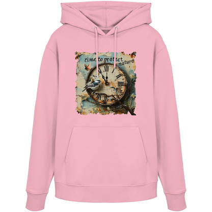 vegwear "time to protect nature" - unisex Hoodie / Kapuzenpulli, nachhaltige Mode
