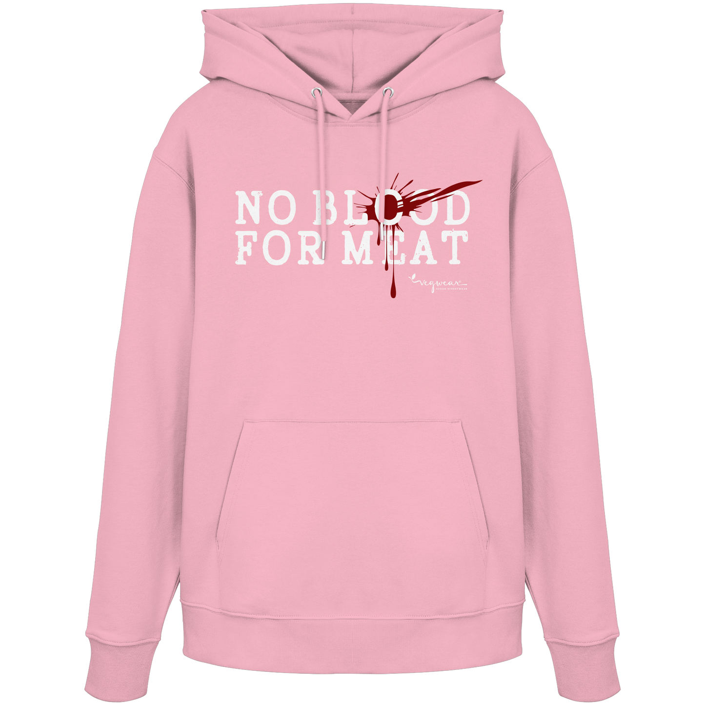 vegane Statement-Hoodie: "no blood for meat" Bio-Hoodie | vegwear
