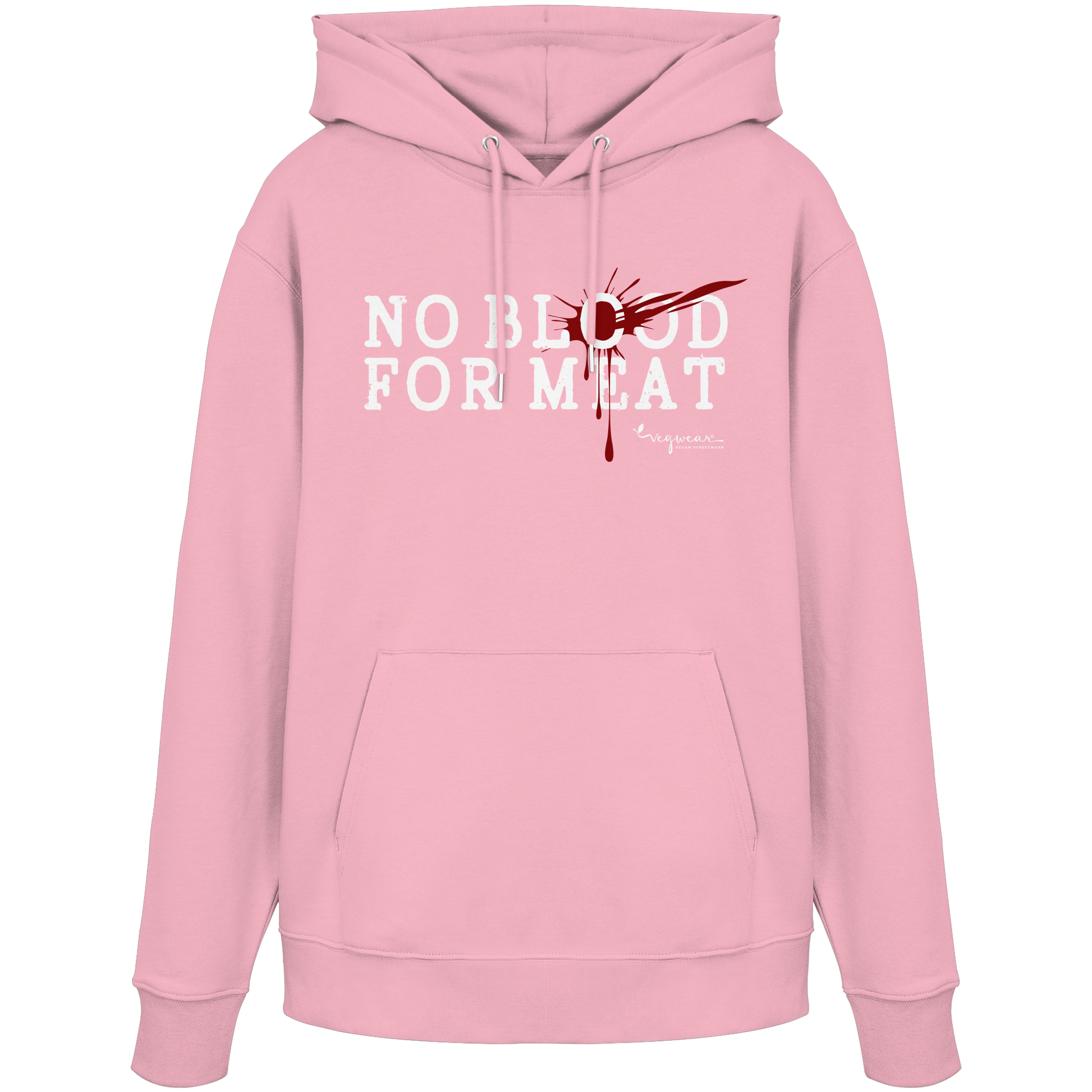 vegane Statement-Hoodie: "no blood for meat" Bio-Hoodie | vegwear