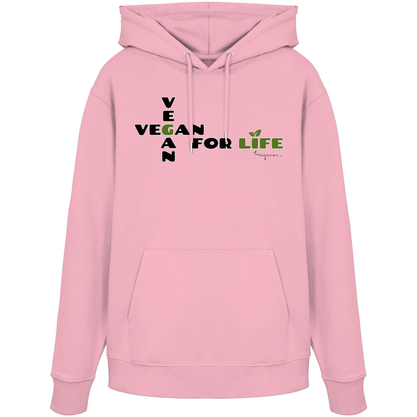 vegwear "vegan for life" - unisex Hoodie / Kapuzenpulli bio vegan fair