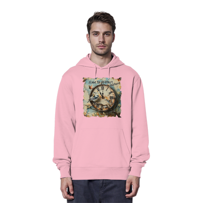 vegwear "time to protect nature" - unisex Hoodie / Kapuzenpulli, nachhaltige Mode
