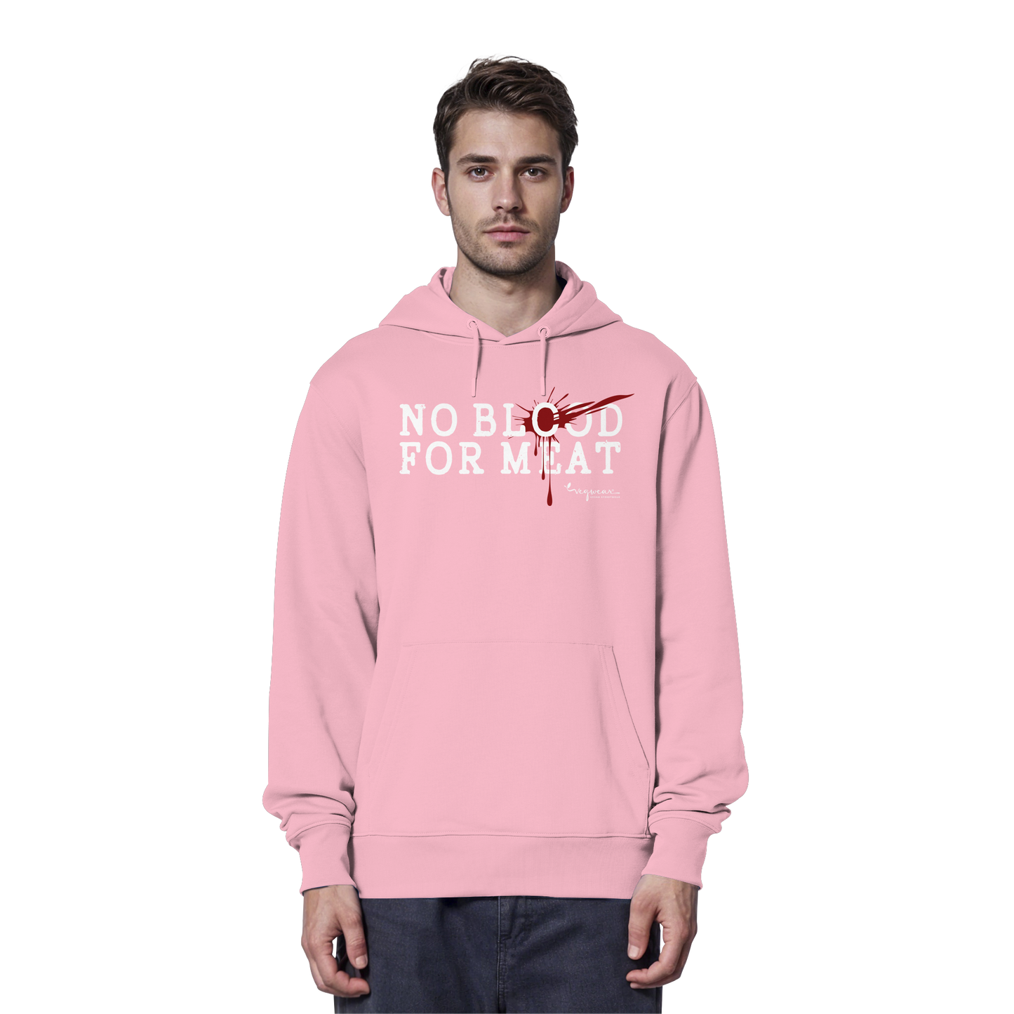 vegane Statement-Hoodie: "no blood for meat" Bio-Hoodie | vegwear