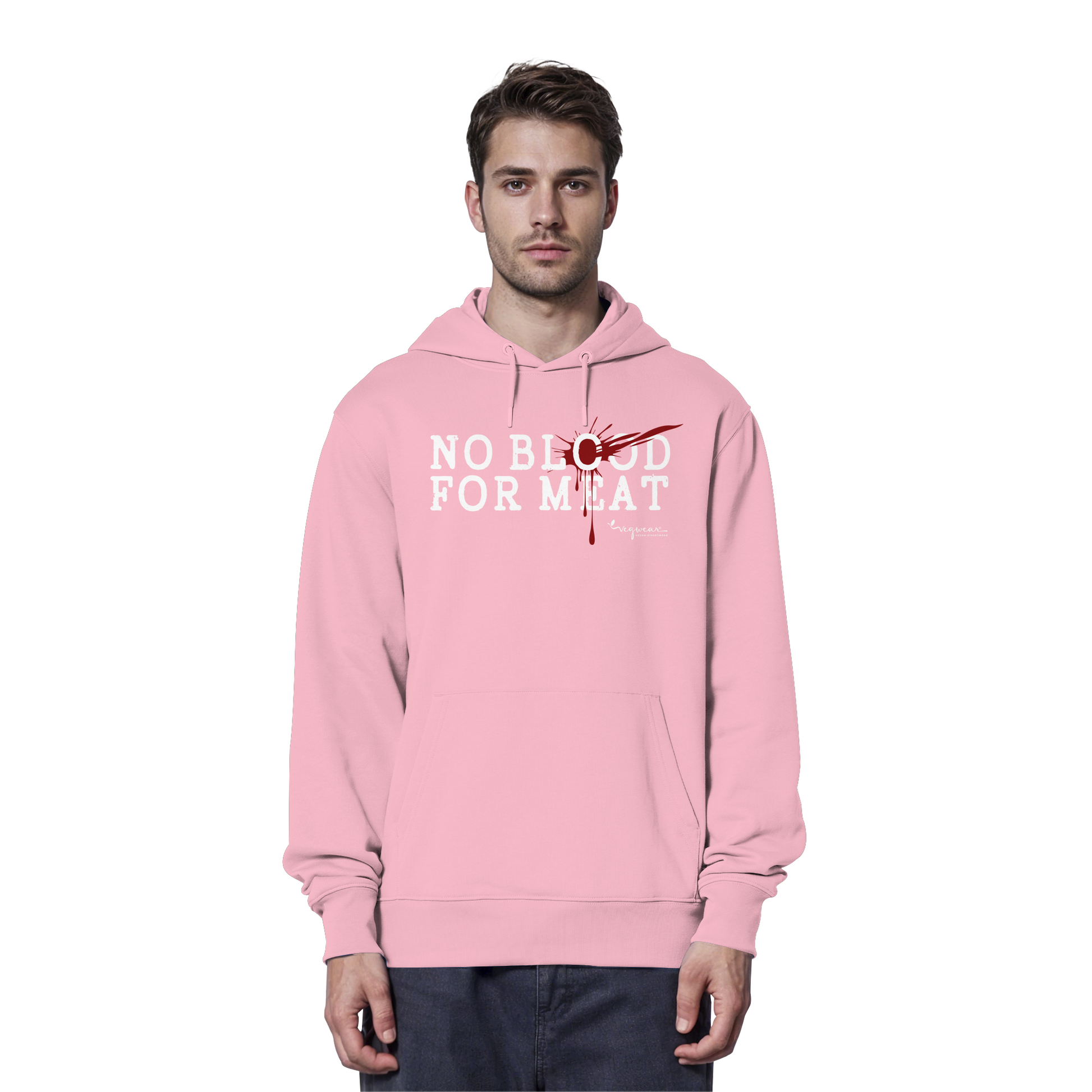 vegane Statement-Hoodie: "no blood for meat" Bio-Hoodie | vegwear