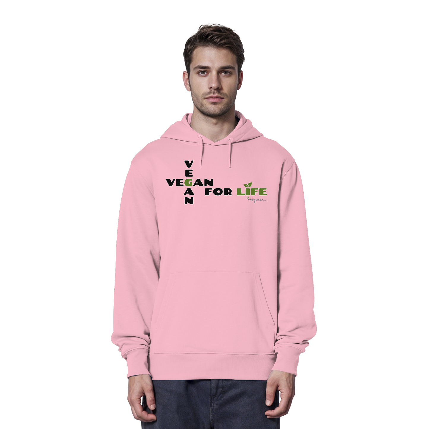 vegwear "vegan for life" - unisex Hoodie / Kapuzenpulli bio vegan fair