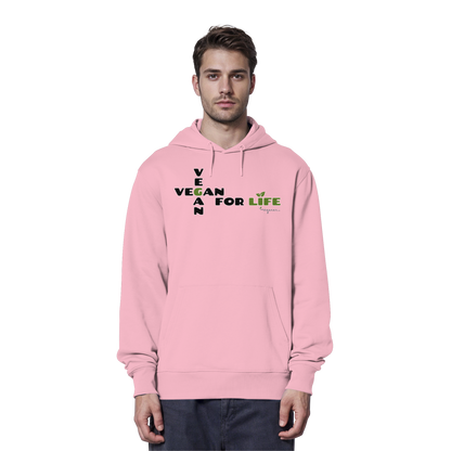 vegwear "vegan for life" - unisex Hoodie / Kapuzenpulli bio vegan fair