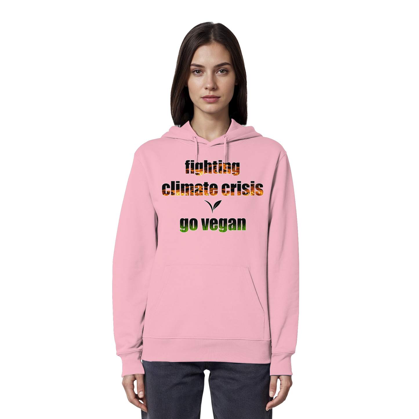 vegwear "fighting climate cirsis" - Bio Hoodie / Kapuzenpulli, vegan & klimafreundlich