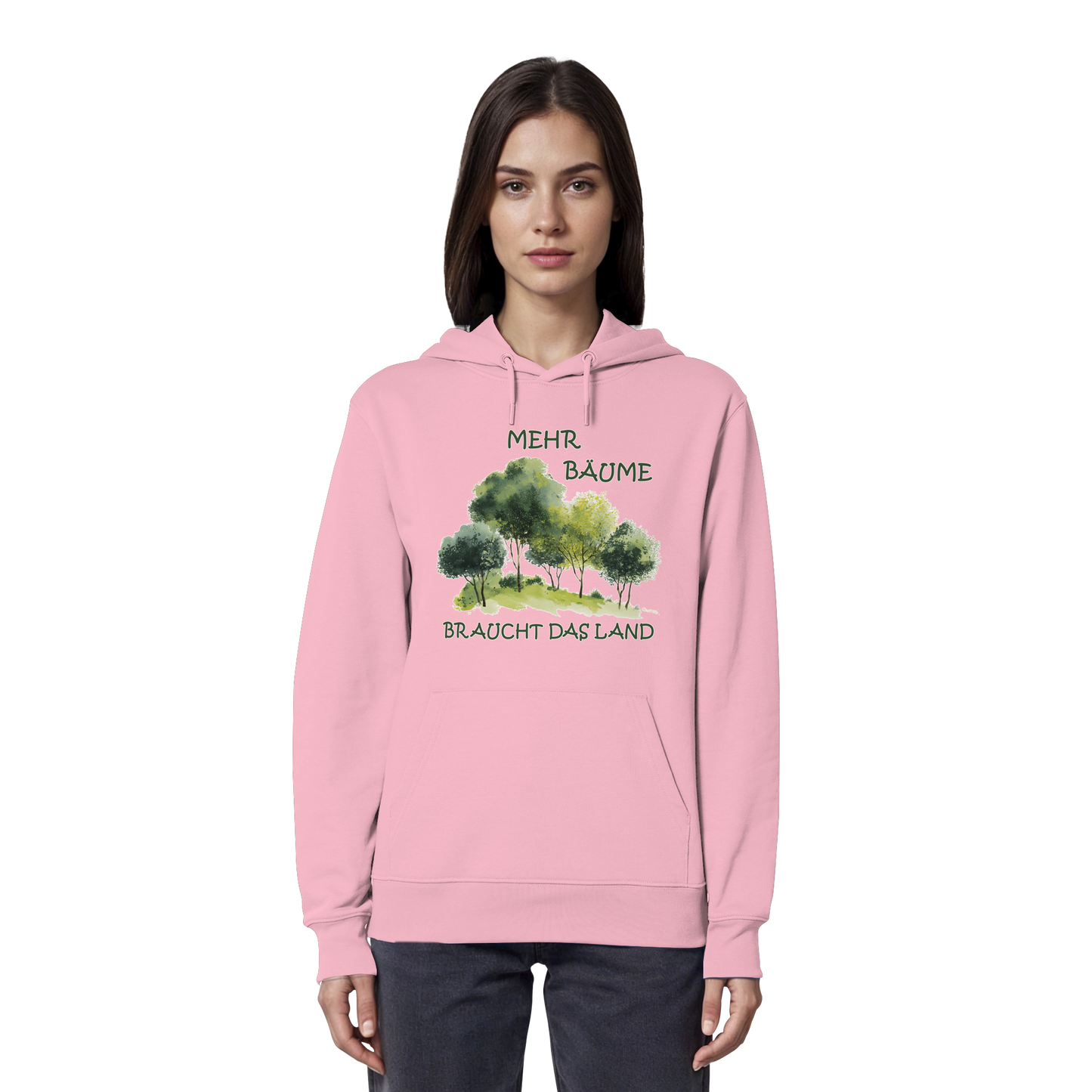 vegwear "mehr Bäume braucht das Land" - unisex Bio Hoodie / Kapuzenpulli, vegan, fair, nachhaltig