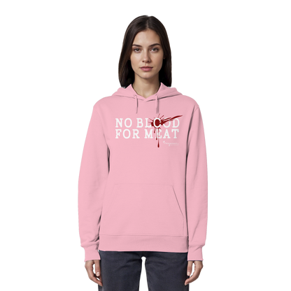 vegane Statement-Hoodie: "no blood for meat" Bio-Hoodie | vegwear
