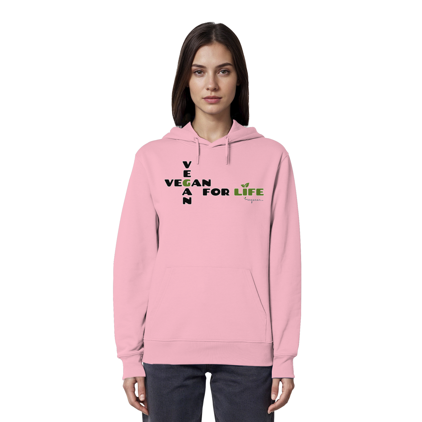vegwear "vegan for life" - unisex Hoodie / Kapuzenpulli bio vegan fair