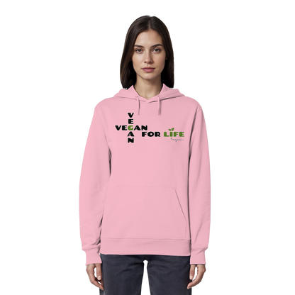 vegwear "vegan for life" - unisex Hoodie / Kapuzenpulli bio vegan fair