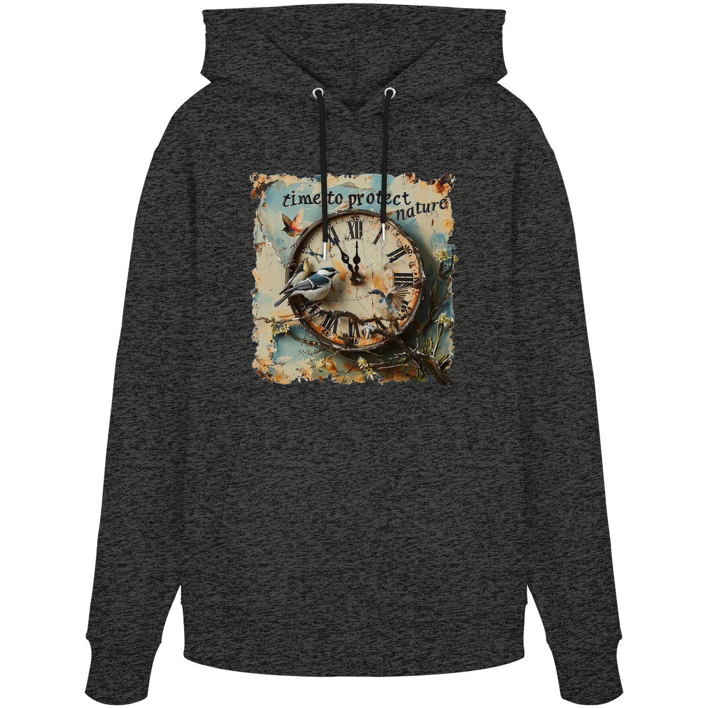 vegwear "time to protect nature" - unisex Hoodie / Kapuzenpulli, nachhaltige Mode
