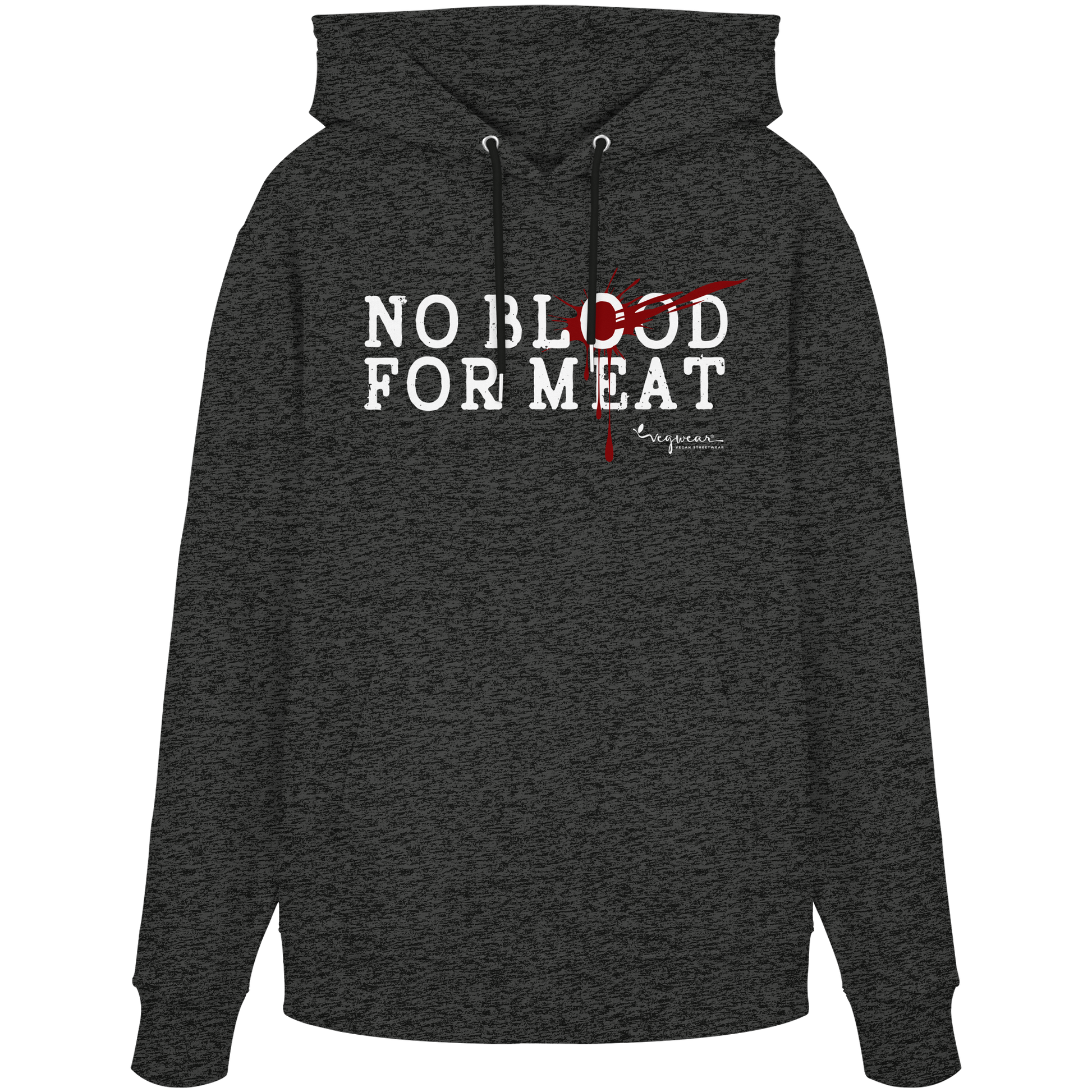 vegane Statement-Hoodie: "no blood for meat" Bio-Hoodie | vegwear