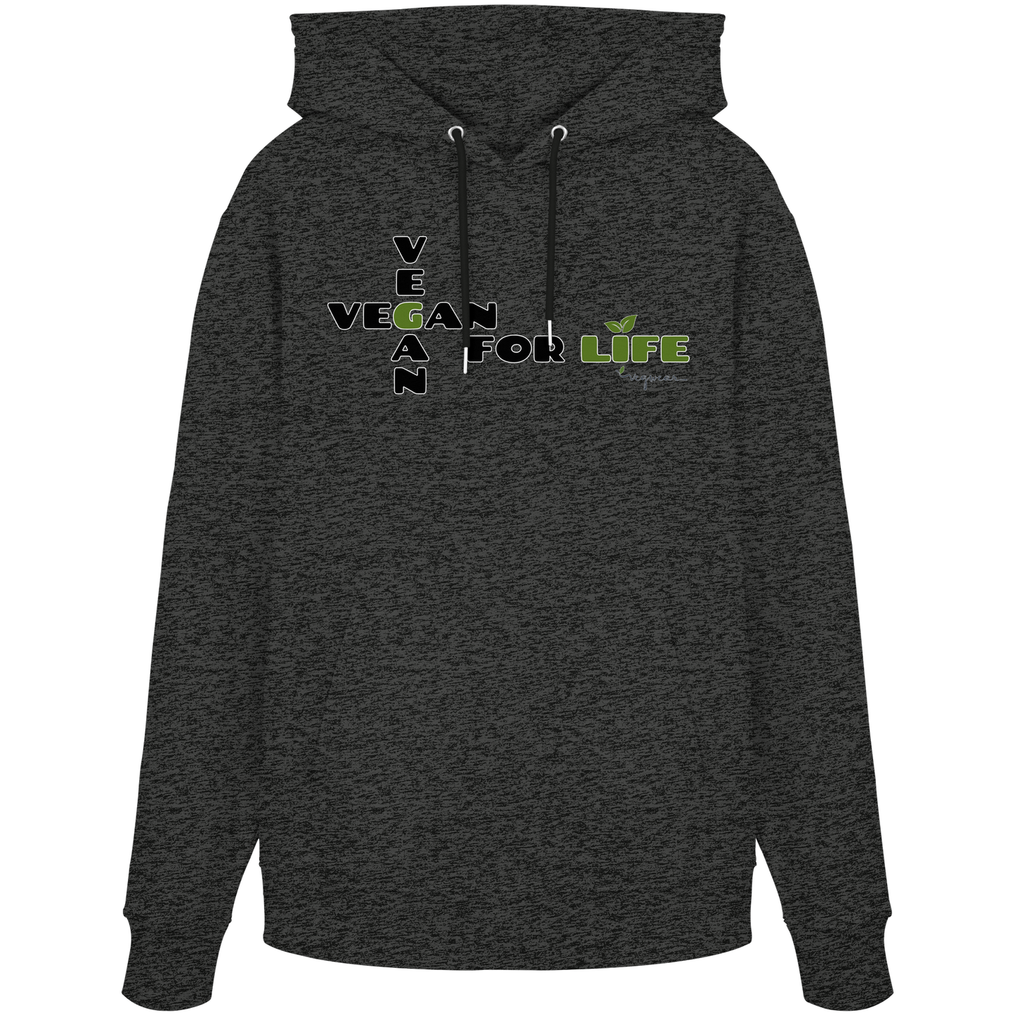vegwear "vegan for life" - unisex Hoodie / Kapuzenpulli bio vegan fair