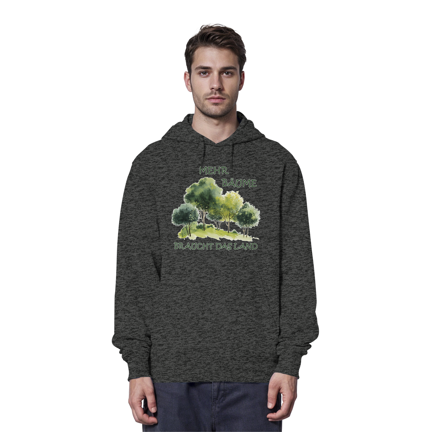 vegwear "mehr Bäume braucht das Land" - unisex Bio Hoodie / Kapuzenpulli, vegan, fair, nachhaltig