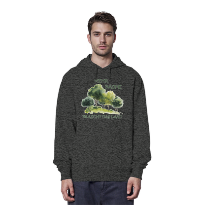 vegwear "mehr Bäume braucht das Land" - unisex Bio Hoodie / Kapuzenpulli, vegan, fair, nachhaltig
