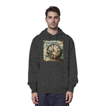 vegwear "time to protect nature" - unisex Hoodie / Kapuzenpulli, nachhaltige Mode