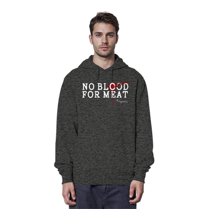 vegane Statement-Hoodie: "no blood for meat" Bio-Hoodie | vegwear