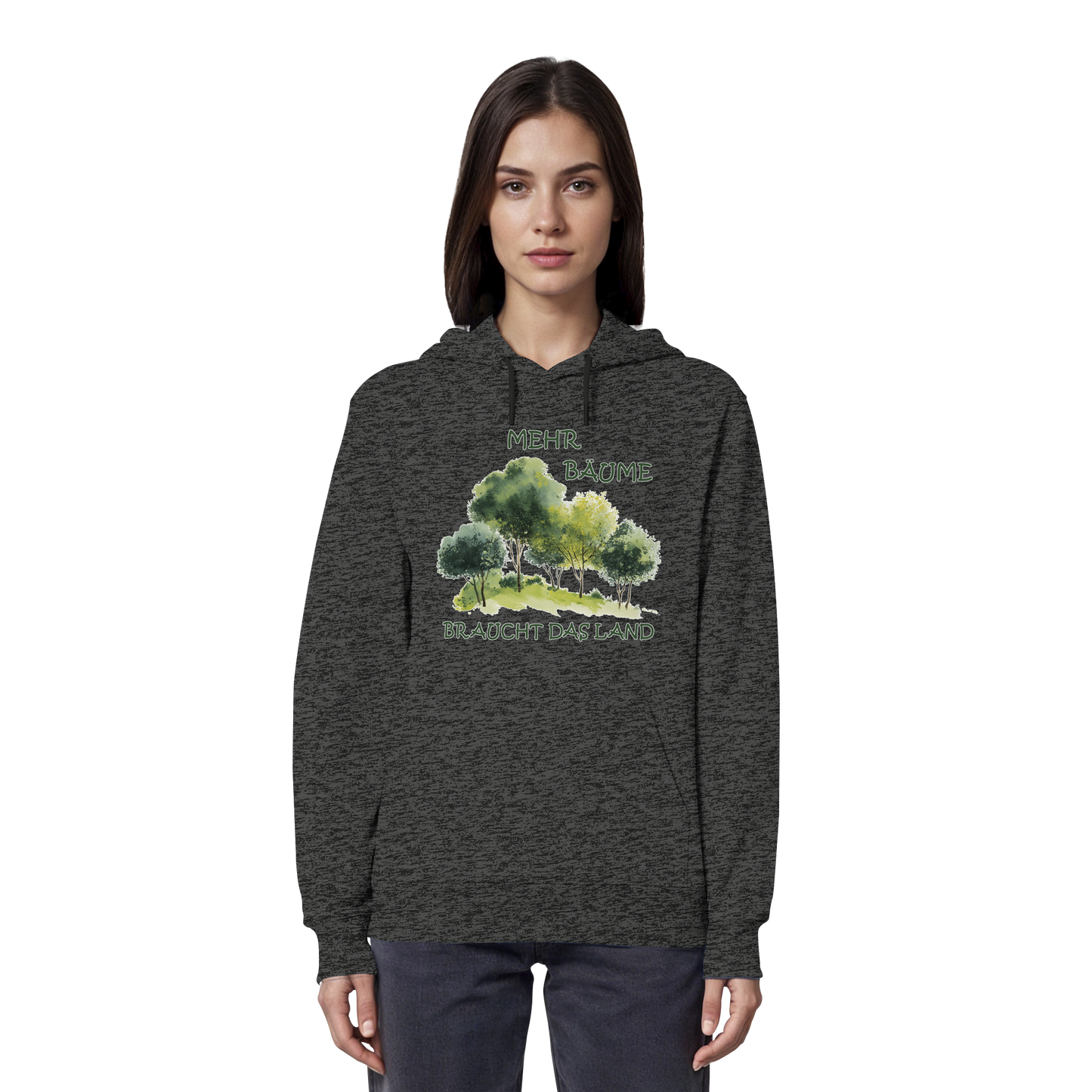 vegwear "mehr Bäume braucht das Land" - unisex Bio Hoodie / Kapuzenpulli, vegan, fair, nachhaltig
