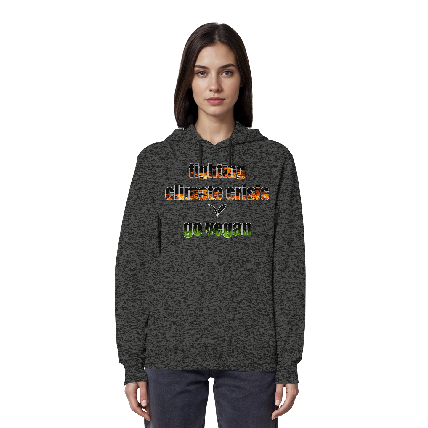vegwear "fighting climate cirsis" - Bio Hoodie / Kapuzenpulli, vegan & klimafreundlich